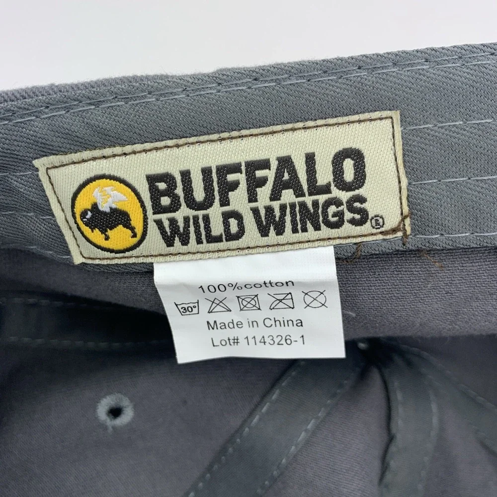 Buffalo Wild Wings Hat Gray Promo Employee Adjustable Strapback Baseball Cap